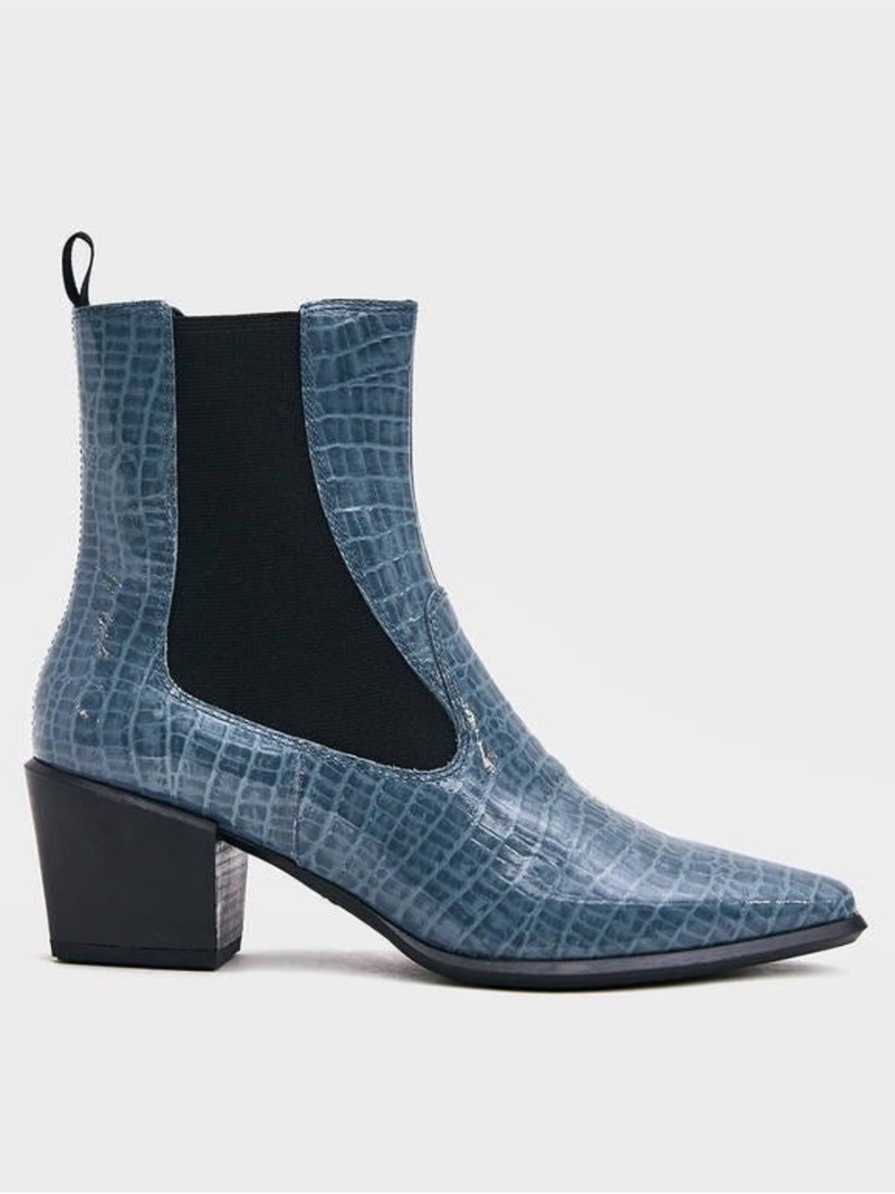 Vagabond Betsy Glossy Leather Ankle Boots Women’s Size US 7, EU 37 Dusty Blue